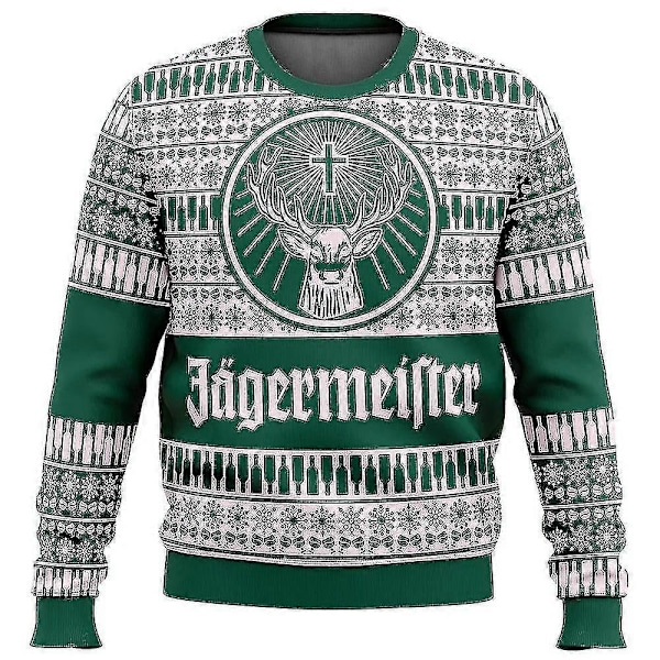 Bebetter Jagermeister Grim Jultrøje Trøje Mænds 3d Sweatshirt Topper Efterår Og Vinter Tøj 5XL 3