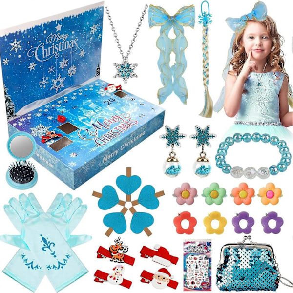 Julekalender med nedtelling - Blindboks - Prinsesse-antrekk - Jentetilbehør - DIY-sett - Lekegave Unicorn accessories