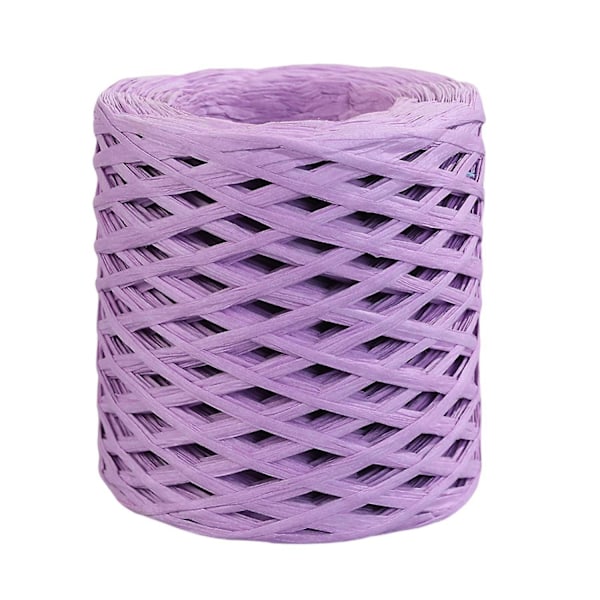 1 rulla paperinarua kierrätettävä DIY kirkas tekstuuri käsin neulottu kääre raffia olki festivaalille Purple