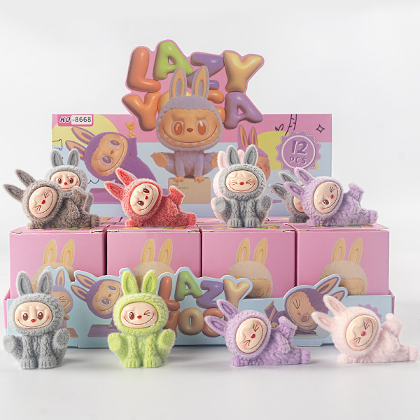 Labu Bu Bubble Mar docka blind box 12 stycken Yoga pull bubu