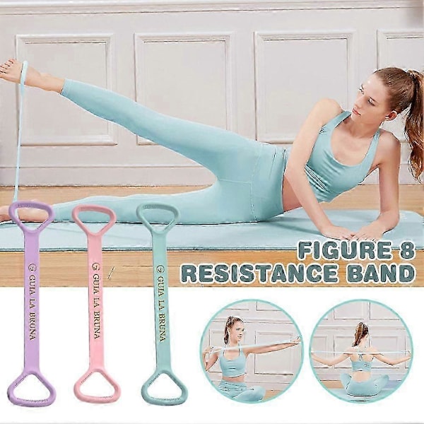 8-tals Silikone Modstandsbånd Arm Ryg Skulder Træning Elastisk Reb Yoga Light purple