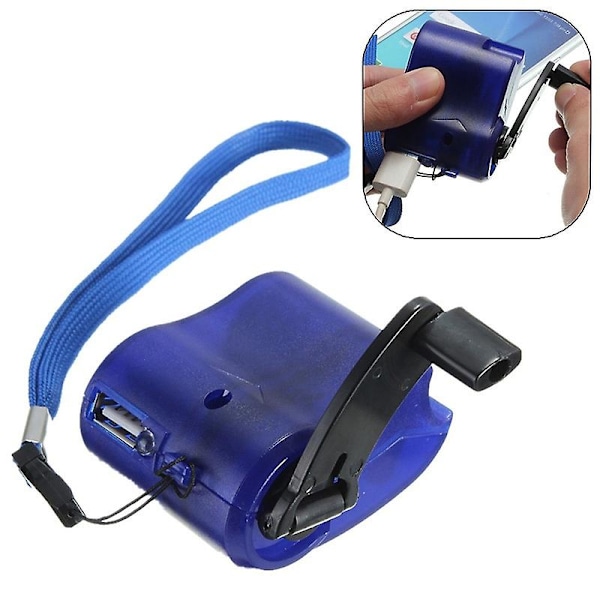 Håndsving-oplader Mini Kompakt Manuel Generator Mobiltelefon Nødoplader Usb-oplader green