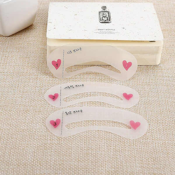 3-pack återanvändbar ögonbrynsmallset, ögonbrynsritningsguide, stylingformningsmallkort, ögonbrynsformningsverktyg