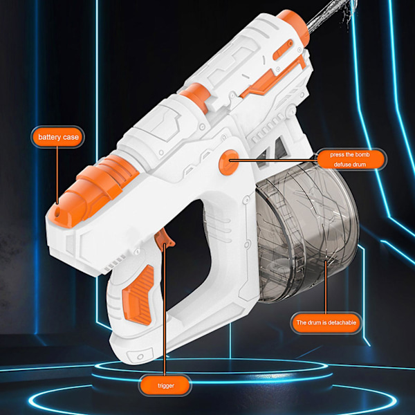Elektrisk Vandpistol, Lang Rækkevidde, Elektrisk Vandpistol, Lang Rækkevidde Elektrisk Sprøjtepistol Orange