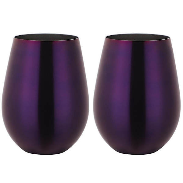 Fars Dag Present - Rostfritt Stål Vin Glas Utan Fot, Bärbar Vinglas För Poolen, Camping, Grillning, Resor Purple