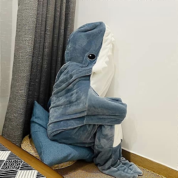 Hajtäcke för Vuxna, Hajtäcke Hoodie, Haj Onesie Täcke, Hajtäcke Super Mjukt Mysigt Flanell Hoodie Sovsäck XXL - 82.7 Inch Long