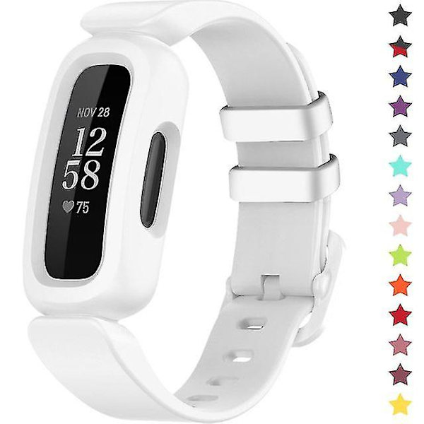 Treingi Bands til Fitbit Ace 3 Børn Silikone Vandtæt Armbånd Tilbehør Sports Urrem Erstatning Til Fitbit Ace 3 Drenge Piger White