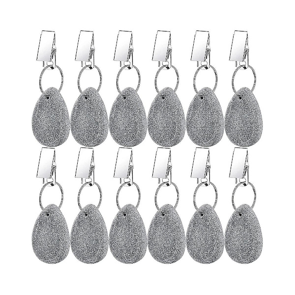 12 bordsduksvikter bordsdukspendant tårformade bordsduksvikter sten bordsvikter grey 4*6cm