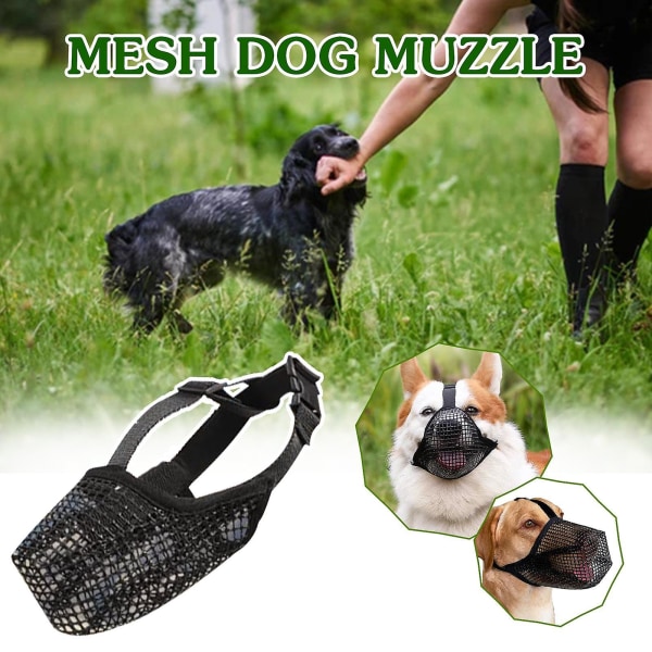 Pet Dog Justerbar Mask Bark Bite Mesh Mun Munkorg Grooming Anti Stop Chewing Husdjurstillbehör Partihandel() XL