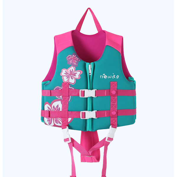 Redningsvest til børn, vandsport svømmevest flydeudstyr, træningshjælpemiddel sikkerhedssvømmetøj til drenge piger L 19-23KG Three small flowers