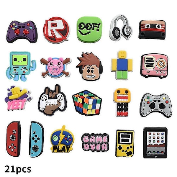 21 stk Roblox Spil Sko Dekoration Charms Til Croc Clog Dekoration Sandaler Tilbehør Til Børn Voksne Fest Favorit Gaver -NMAOV