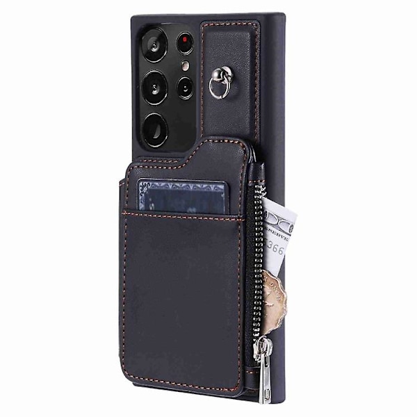 Samsung Galaxy S23 Ultra 5g -vetoketjulla varustettu RFID-matkapuhelinkotelo Black