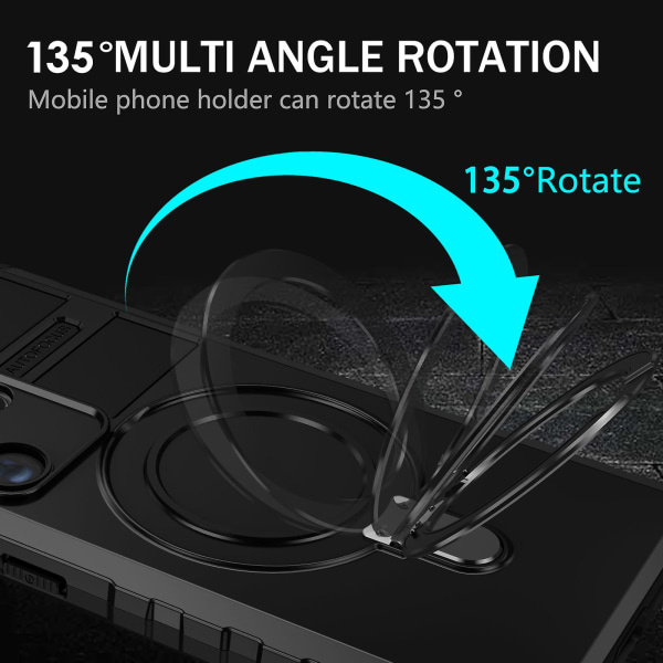 Samsung Galaxy S24 Ultra -magneettinen jalustakotelo, PC+TPU-puhelinkotelo, yhteensopiva MagSafen kanssa Black