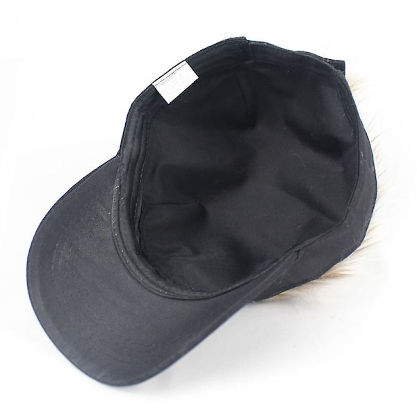 Golf Baseball Cap Med Kunstigt Hår Cap Solskygge Sjovt Toupee Hatte Mænd Spiked White