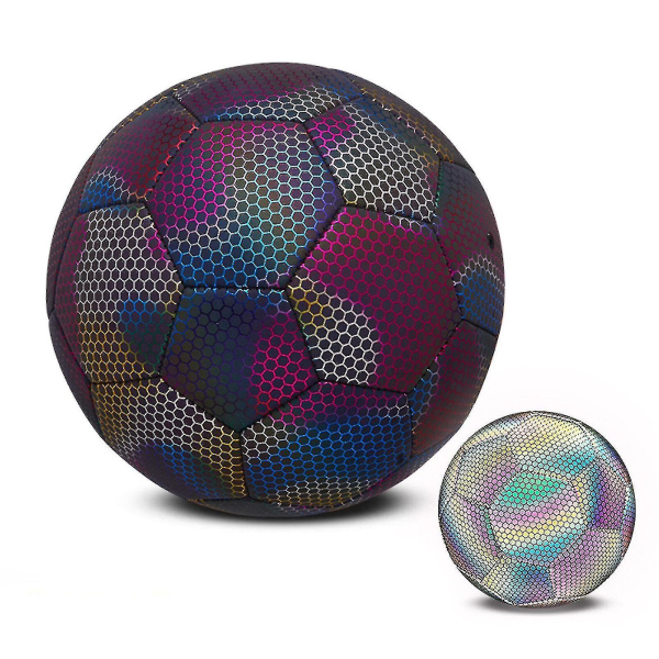 Glow-in-the-dark fodboldstørrelse 4 & 5, lysende bold til natspil og træning Multicolor Black 4
