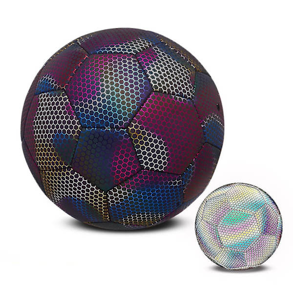 Hohtava jalkapallo koko 4 & 5, valaiseva pallo yöpeleihin ja harjoitteluun Multicolor Black 4