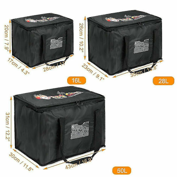 Eristetty ruoan toimituslaukku Takeaway Thermal Warmer Constant Heat Portable 16L