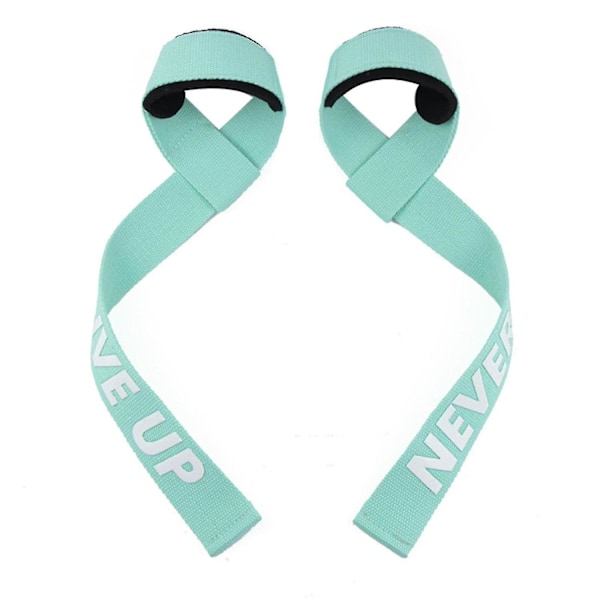 Vektstangstropper polstret håndleddsstyrketreningsstøtte markløftstropper for menn no1224 Cyan Mkas 2pcs