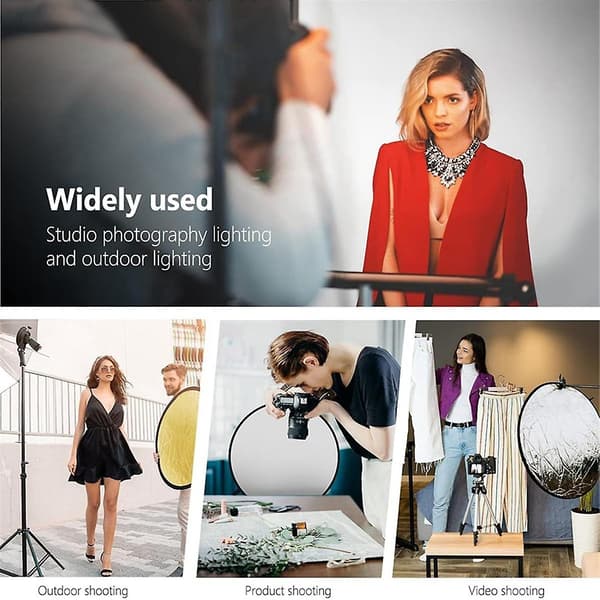 Hvid+Sølv Lys Reflektor Lys Diffuser Sammenklappelig til Studio Fotografering Belysning og Udendørs