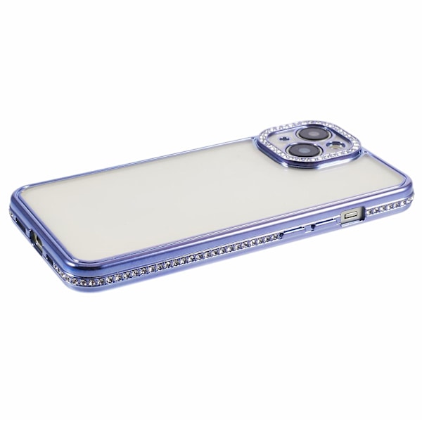 Skyddande skal till iPhone 14 med dekorativa strass i TPU, smalt Dark Purple