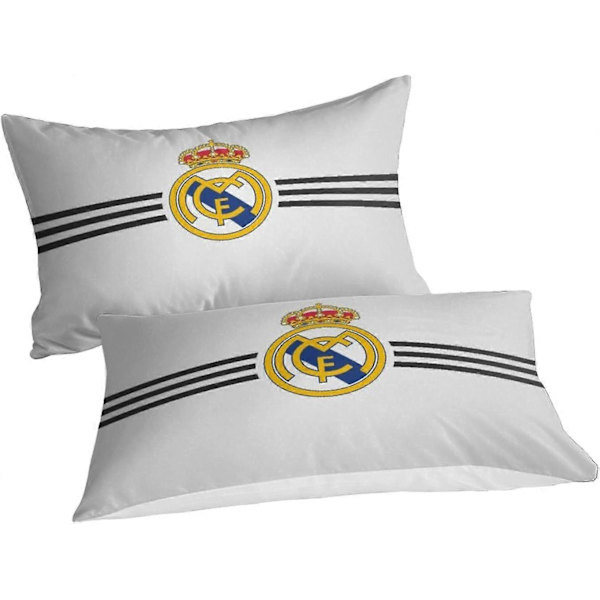Barnens Täcke Set D Tryck Real Madrid Täcke Set med Dragkedja för Kända Fotbollslag Barn 135*200 CM Single135x200cm