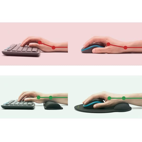 3 stk. computer håndledsstøttesæt Ergonomisk design skrivebordsmåttesæt med gummibund til arbejdere, gamere, forfattere