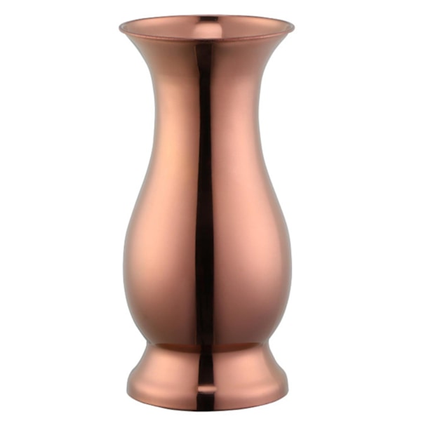 Blomster Vase Poleret Overflade Korrosionsbestandig Stilful Skinnende Metal Plante Blomsterpotte Desktop Håndværk Pink gold