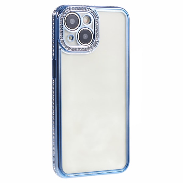 Beskyttende etui til iPhone 14 med rhinsten-dekoration, TPU, tyndt telefoncover Blue