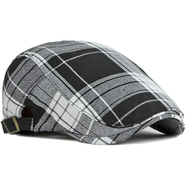 Fargerik Rutete Justerbar Newsboy Cap - Yz30109