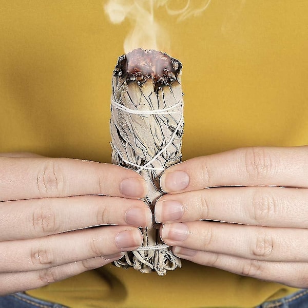 Valkoinen salvia -niput, 4 tuuman salvian tahrapuikko kodin puhdistukseen, suitsukkeisiin, meditaatioon ja rituaaleihin