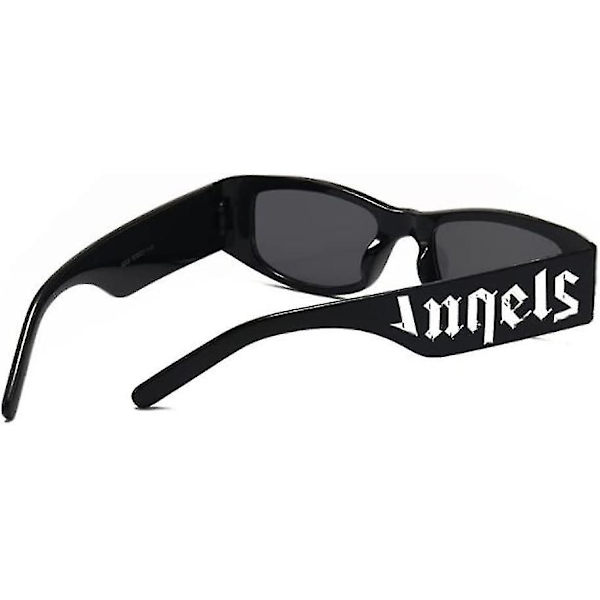 Weloveushop Fashion Square Aurinkolasit Miehille ja Naisille Kirjain Punk Aurinkolasit UV-Suojauslasit Gray