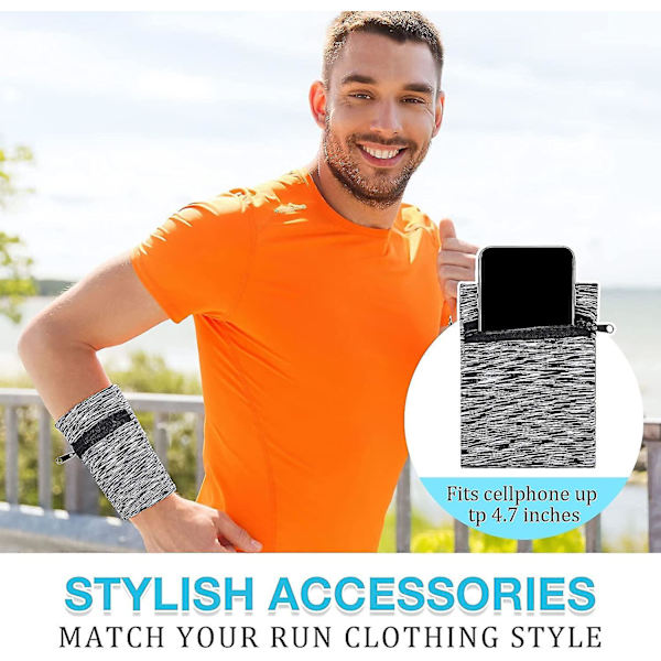 5 st Wrist Wallet Running Wallet Wristband Wrist Wallets För Kvinnor Män Wrist Pouch Zipper Wrist Wallet black 2pcs