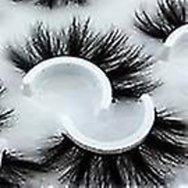 6 par fluffiga lösögonfransar naturliga konstgjorda minkstrips 3d ögonfranspaket (mdf-12)