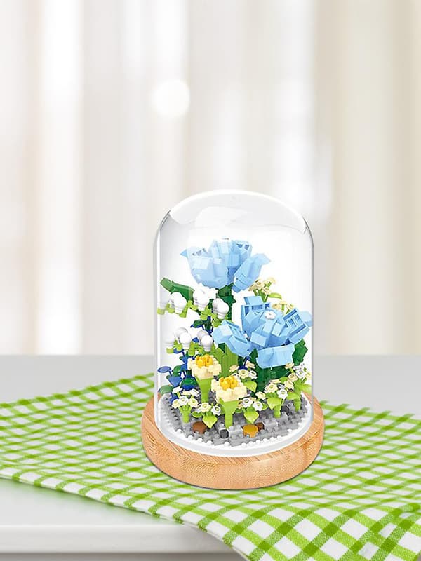 DIY Buket Samlet Granulær Byggeklodsmodel Botanisk Legetøj Pigegave, 100% Ny multicolor