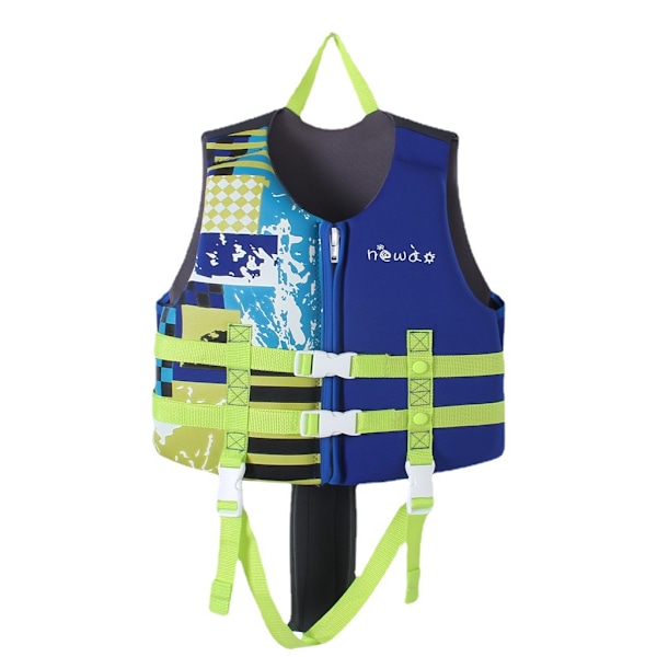 Redningsvest til børn, vandsport svømmevest flydeudstyr, træningshjælpemiddel sikkerhedssvømmetøj til drenge piger XL 23-32KG Printed blue