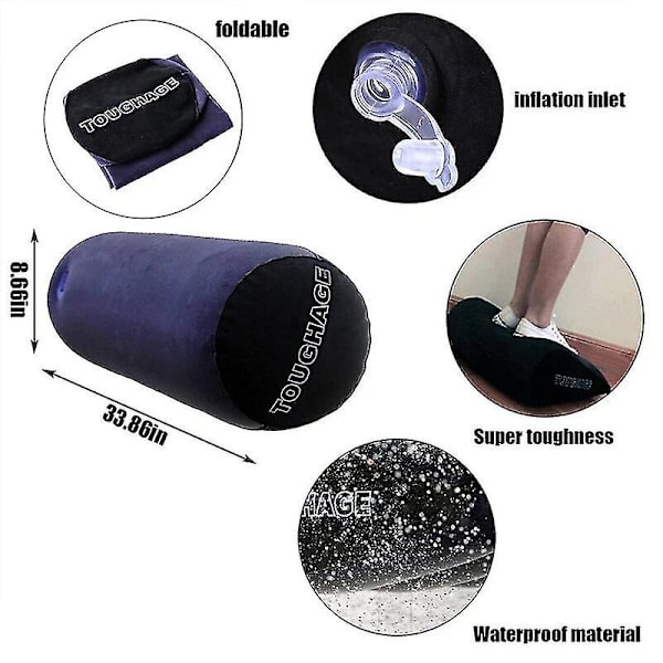 Monikäyttöinen Ilmatäytteinen Pitkä Runko Tyyny Lanne Selkä Jooga Tyyny Matkustaa Asentoja Tukee Ilmatyyny Muovisella Käsipumpulla Pillow - No Pump