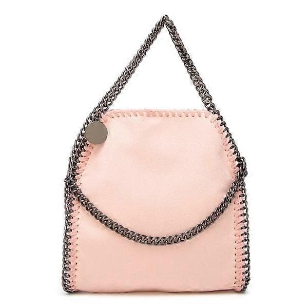 Dametasker med Kæde, Mode Skuldertaske, Kædetasker, Modebærbare Vævede Håndtasker pink