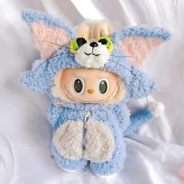 Kun Klud Labubu 2.0 Tøj Har En Siddeplads Vinyl Dukke Vedhæng Macaron Prinsesse Dukke Tøj Til 17cm Labubu yellow mouse