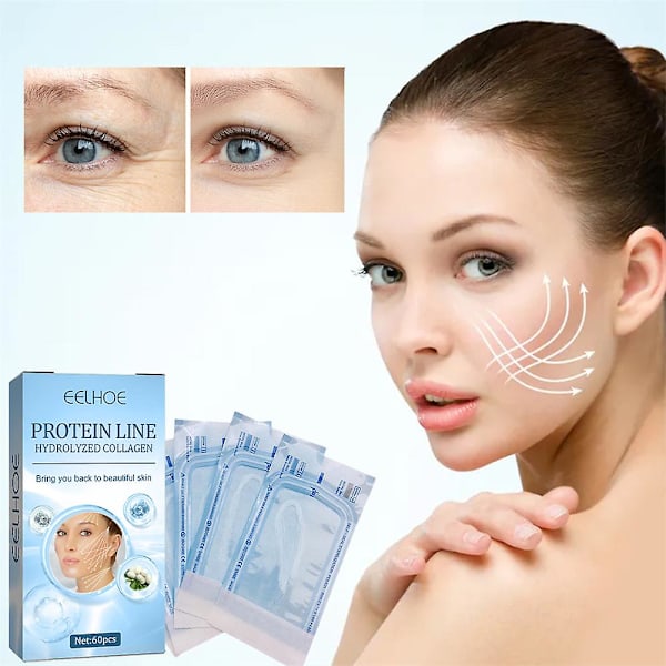 60-180 st proteinlyftande linje hud anti-rynka V-face absorberbar kollagen silkestråd fast hudkonturer blekna fina linjer 120PCS