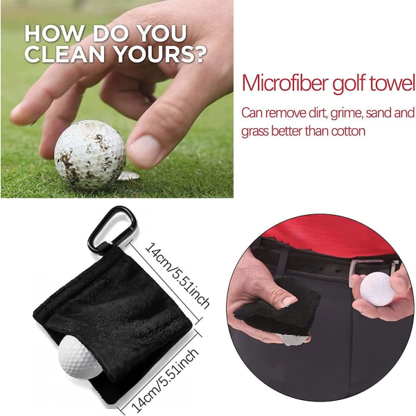Mikrofiber golfhandduk, våta och torra golfhanddukar, golfboll