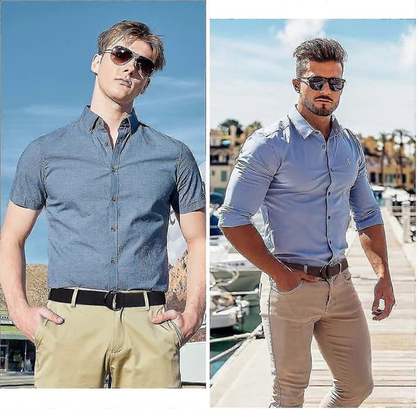 2-pack Canvasbälte för män med dubbel D-ring, slitstarkt och justerbart vardagsbälte 140cm