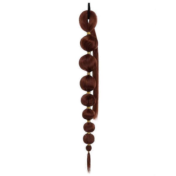 34\" Lang Boble Hestehale Extensions Flette Hårstykker brown