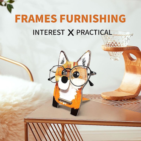 3d søte dyrehode briller holder stativ trehylle brillebrakett Fox