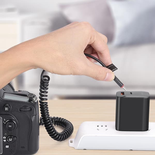 Typ-C till LPE6 DR-E6 Power Adapter Dummy Batteri för 60D 70D 80D 5DS R 5D