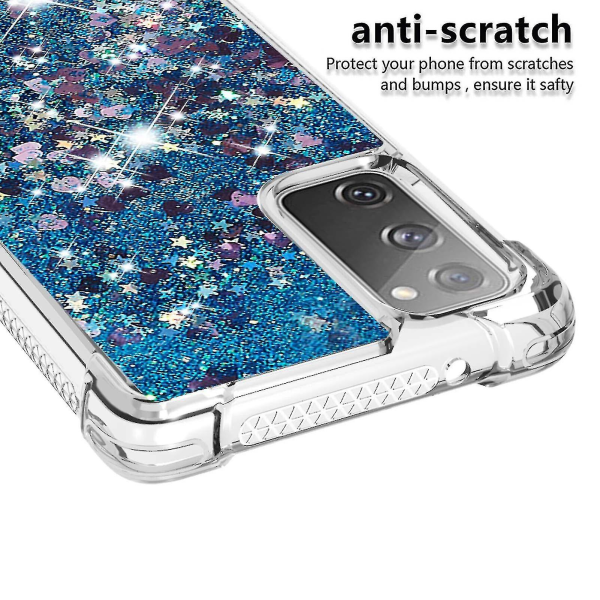 Samsung Galaxy S20 Fe 4g/5g Case Glitter Flytande Transparent Glittrande Glänsande Bling Kristallklart Flödande Quicksand Cover Tpu Silikon - Blå