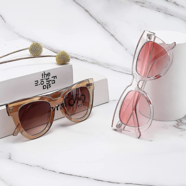 Retro Cat Eye Solbriller til Kvinder og Mænd Vintage Firkantet Skildpadde Skal Fashion Cateye Solbriller