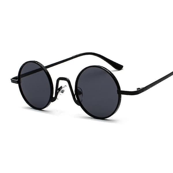 Pyöreät aurinkolasit naisille Vinta aurinkolasit Black Gray