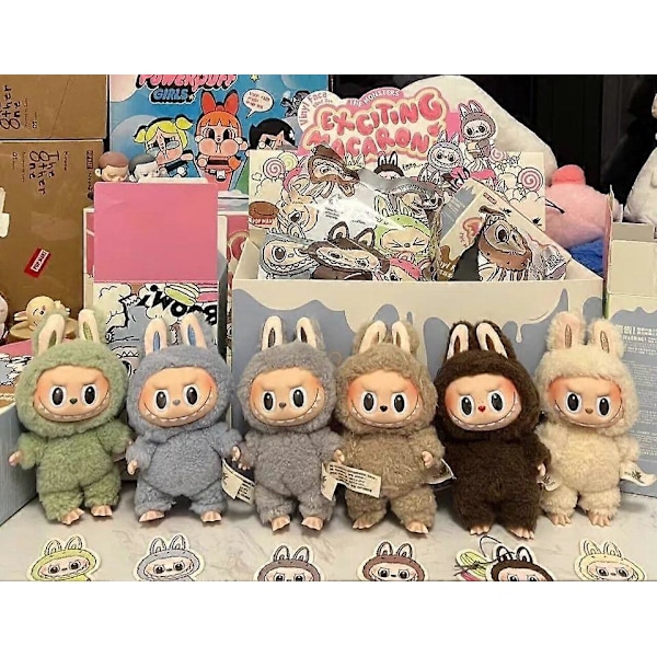 POP MART LABUB The Monsters Spændende Macaron Vedhæng Plys Forseglet Pose set 6 box no repeat