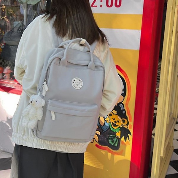 Japanilainen koululaukku, rento nailoninen matkalaukku, kannettava tietokoneen laukku, kirjakassi opiskelijalle Gray