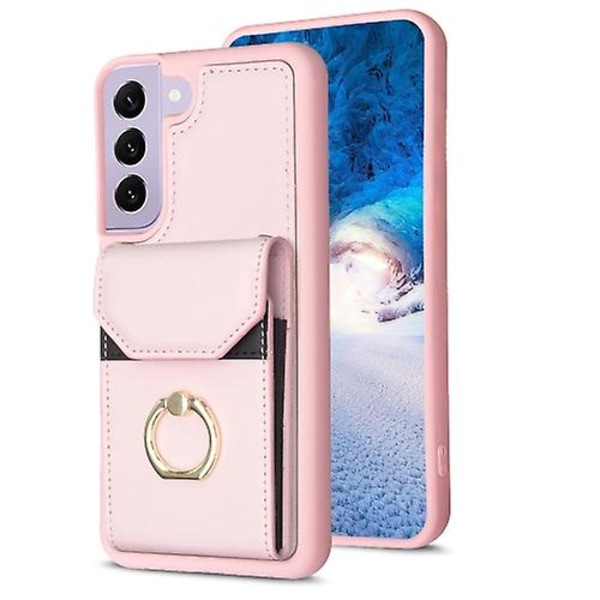 Til Samsung Galaxy S22+ 5g Bf29 Organ Card Bag Ring Holder Mobiltelefon Etui Pink